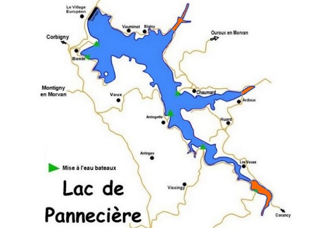 Carte des réserves de Pannecière 2015 - Image la Truite Morvandelle